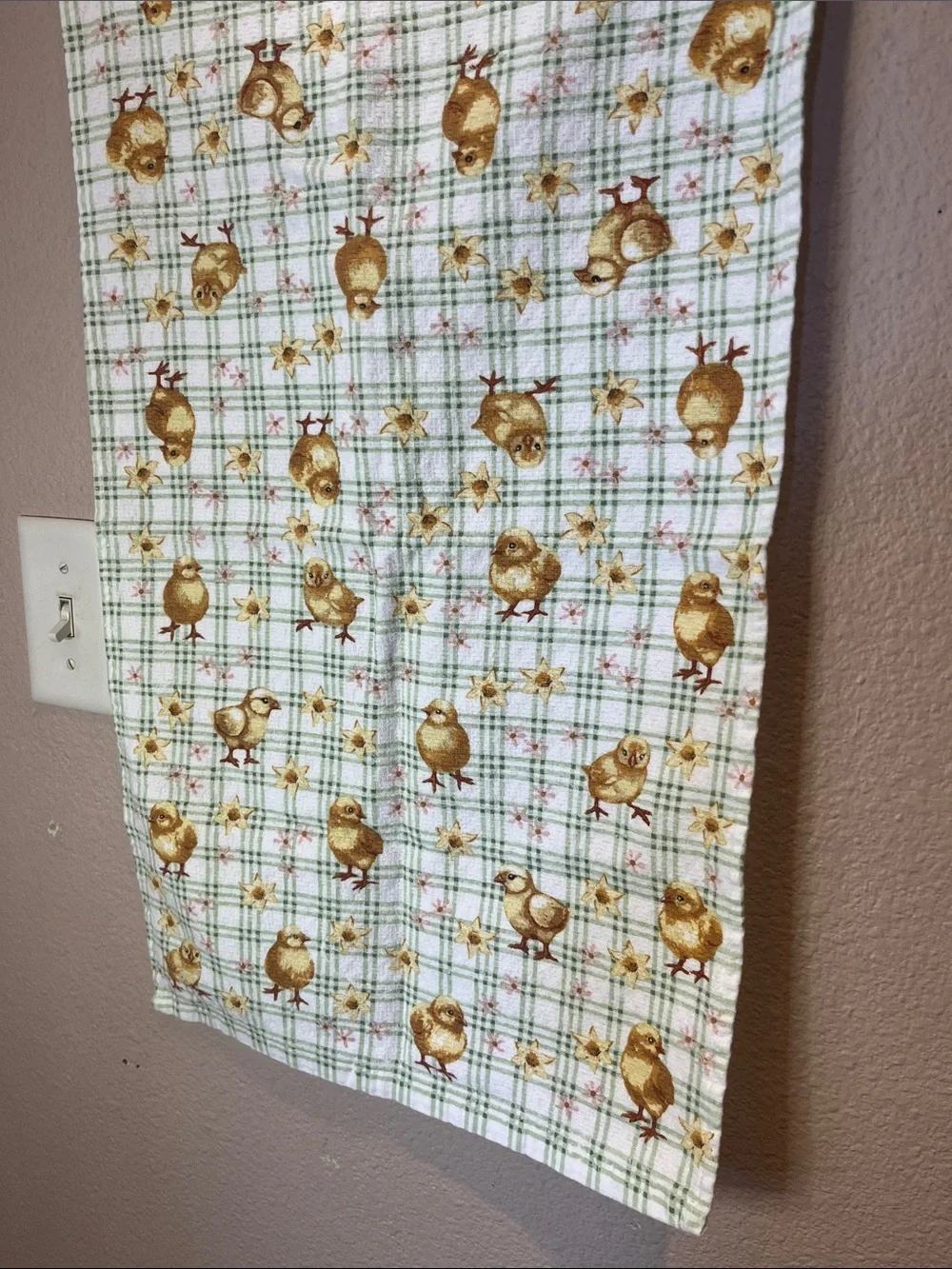 Martha Stewart Easter Baby Chicks Jadite Green Kitchen Towel